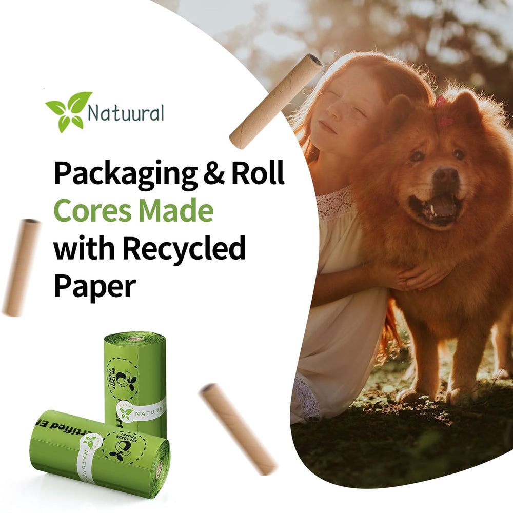 Natuural unscented green bags prepared for daily use.
