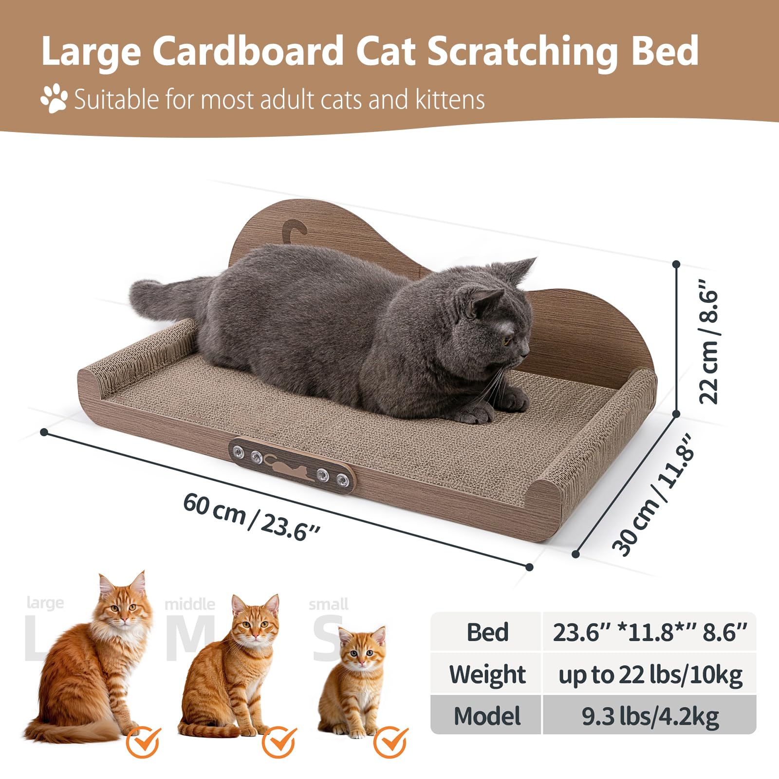 NATUYA cat-scratcher-cardboard-lounge-bed-24in-cozy-nap-zone creates a comfortable bed for cats to rest