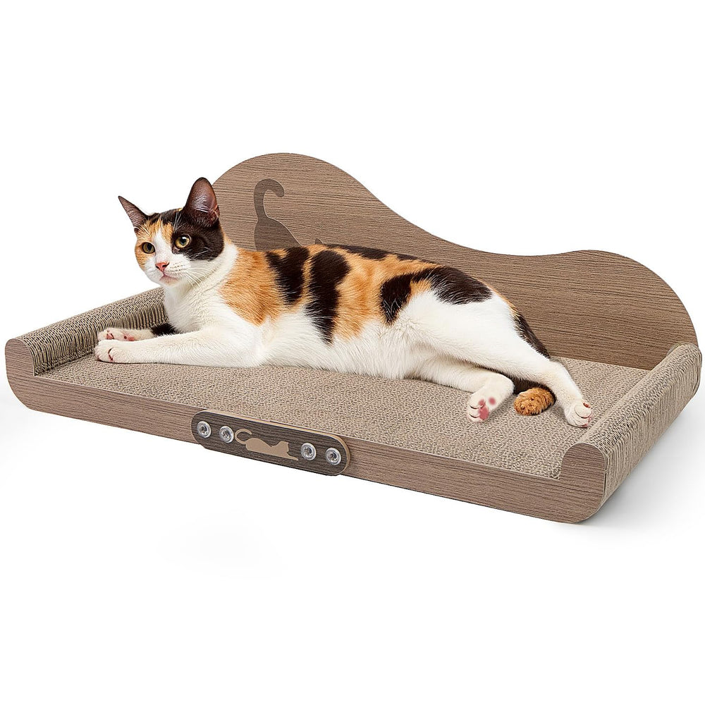 NATUYA cat-scratcher-cardboard-lounge-bed-24in-large: roomy scratching surface for bigger cats