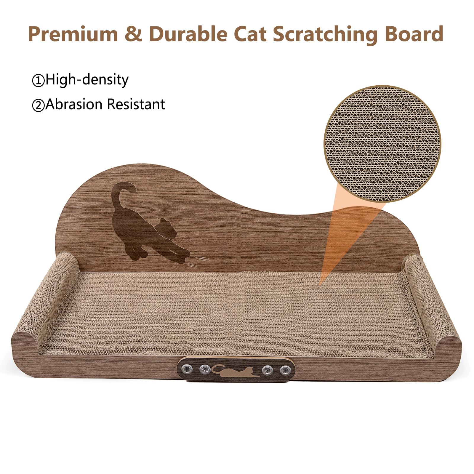 NATUYA cat-scratcher-cardboard-lounge-bed-24in-modern-design blends with home decor while entertaining cats