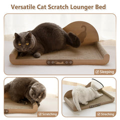 NATUYA cat-scratcher-cardboard-lounge-bed-24in-scratching-area highlights durable cardboard for daily clawing