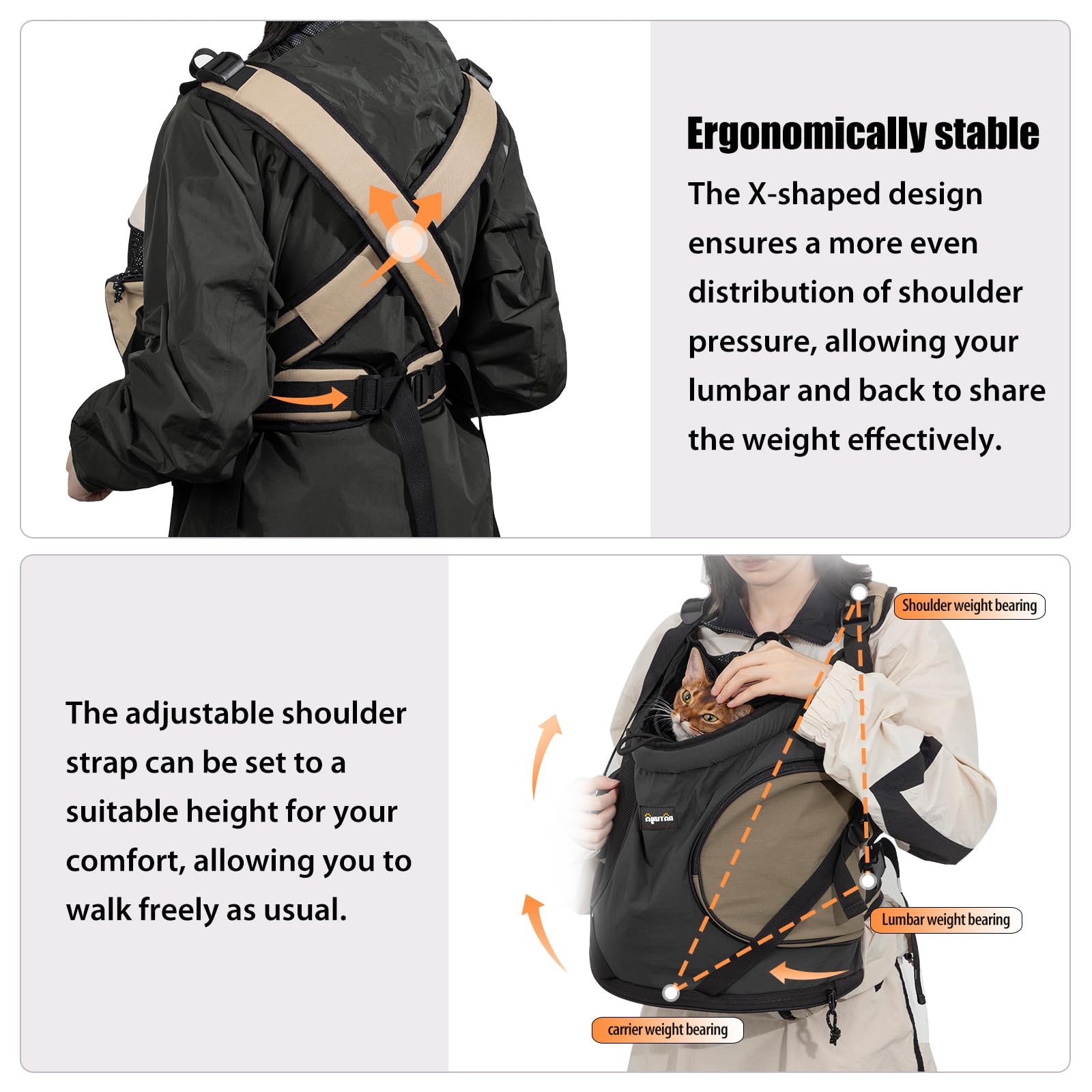 NATUYA dog front carrier anti-escape-buckle—enhanced security during adventures
