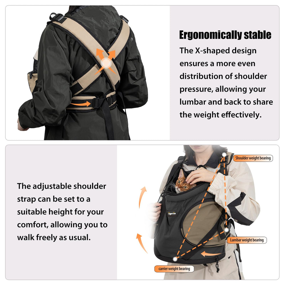 NATUYA dog front carrier anti-escape-buckle—enhanced security during adventures
