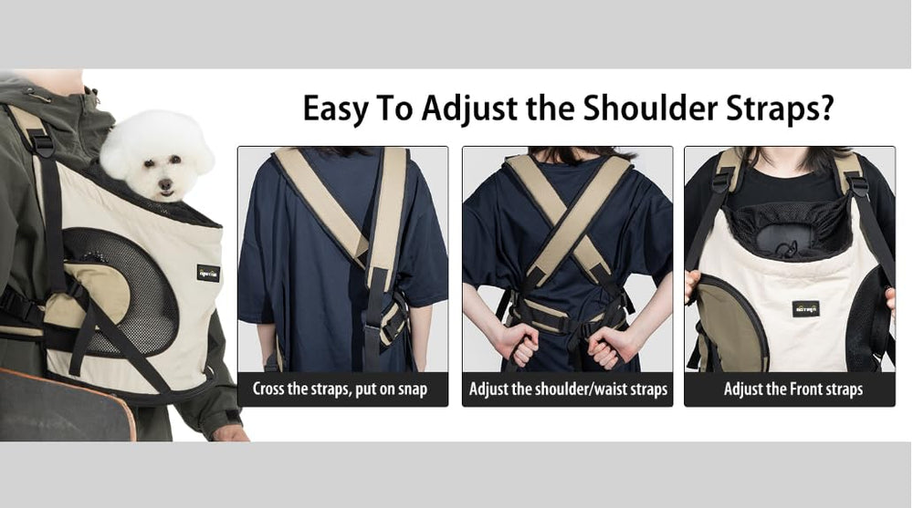 NATUYA Dog Front Carrier breathable mesh keeps pets cool during wear.