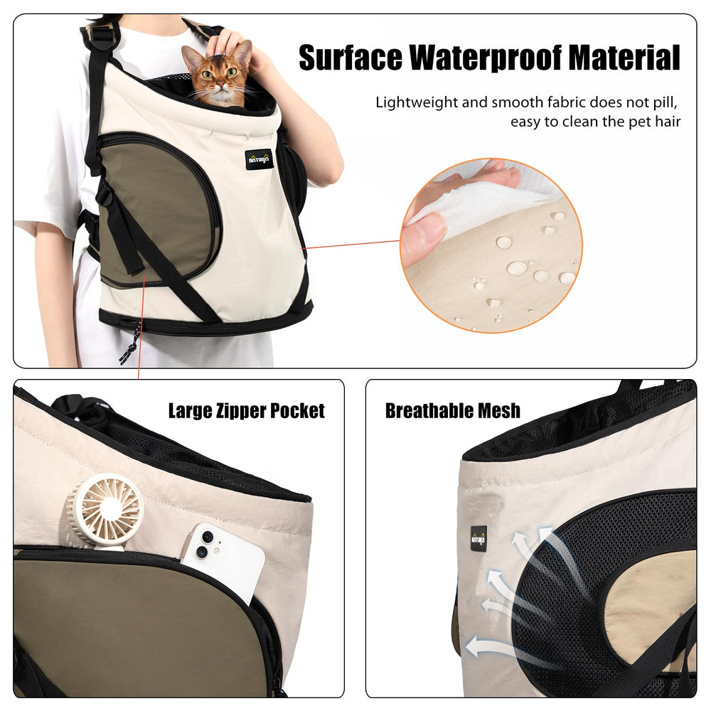 NATUYA Dog Front Carrier foldable design makes travel effortless.