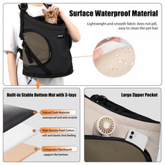 NATUYA dog front carrier hard-base-ergonomic—rigid base supports your dog's spine