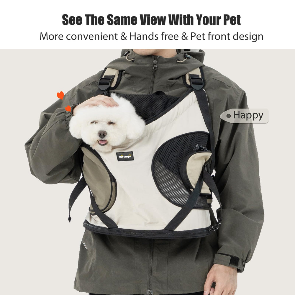 NATUYA Dog Front Carrier hard base supports your pet's spine on trips.
