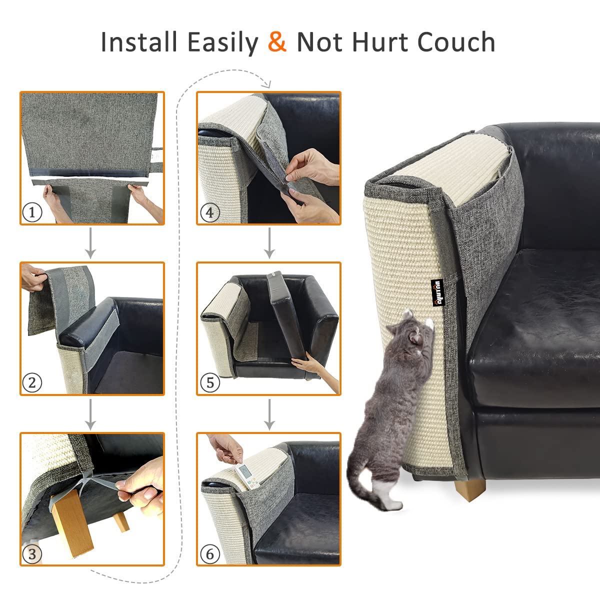 NATUYA durable-flexible-material adapts to couch curves for full protection.