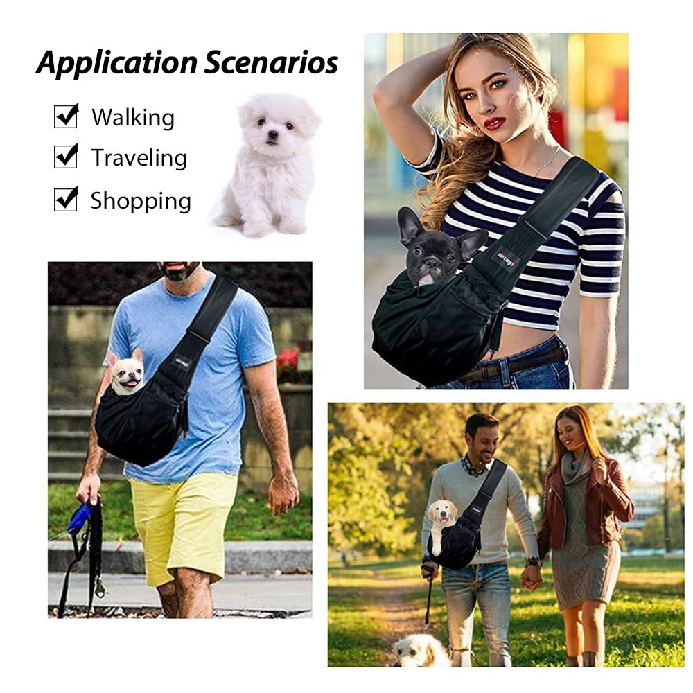 NATUYA Pet Dog Sling Carrier mesh-cover ensures a snug, safe fit for anxious pups.