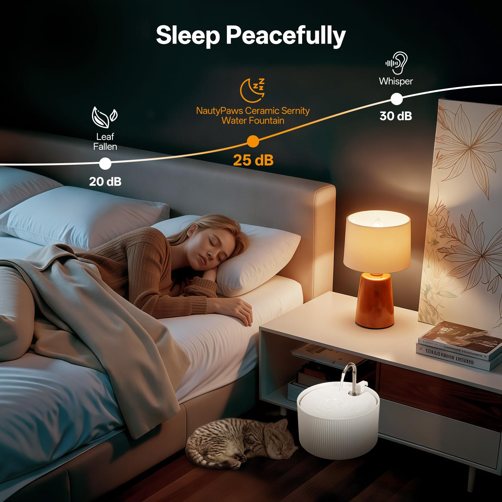 NautyPaws quiet pump minimizes noise to fit in living spaces.