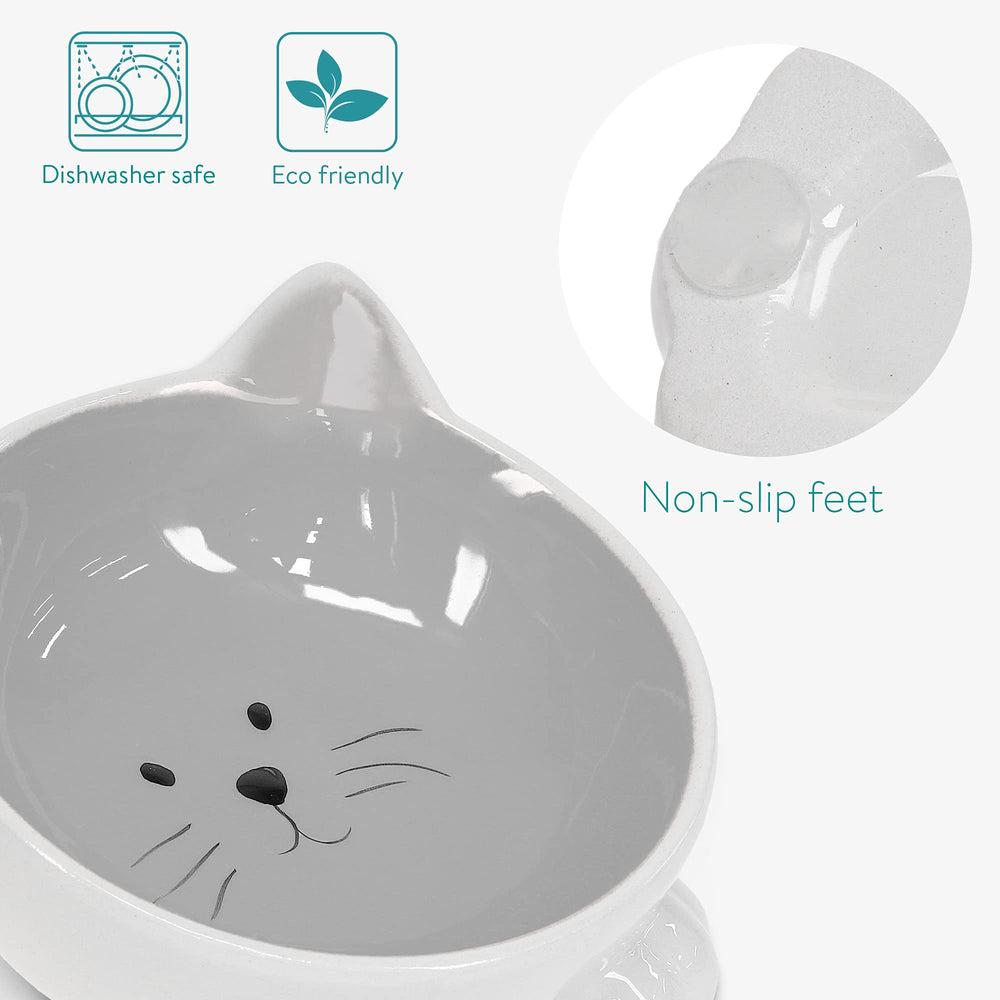 Navaris cat bowls feature a cute cat design for stylish mealtime