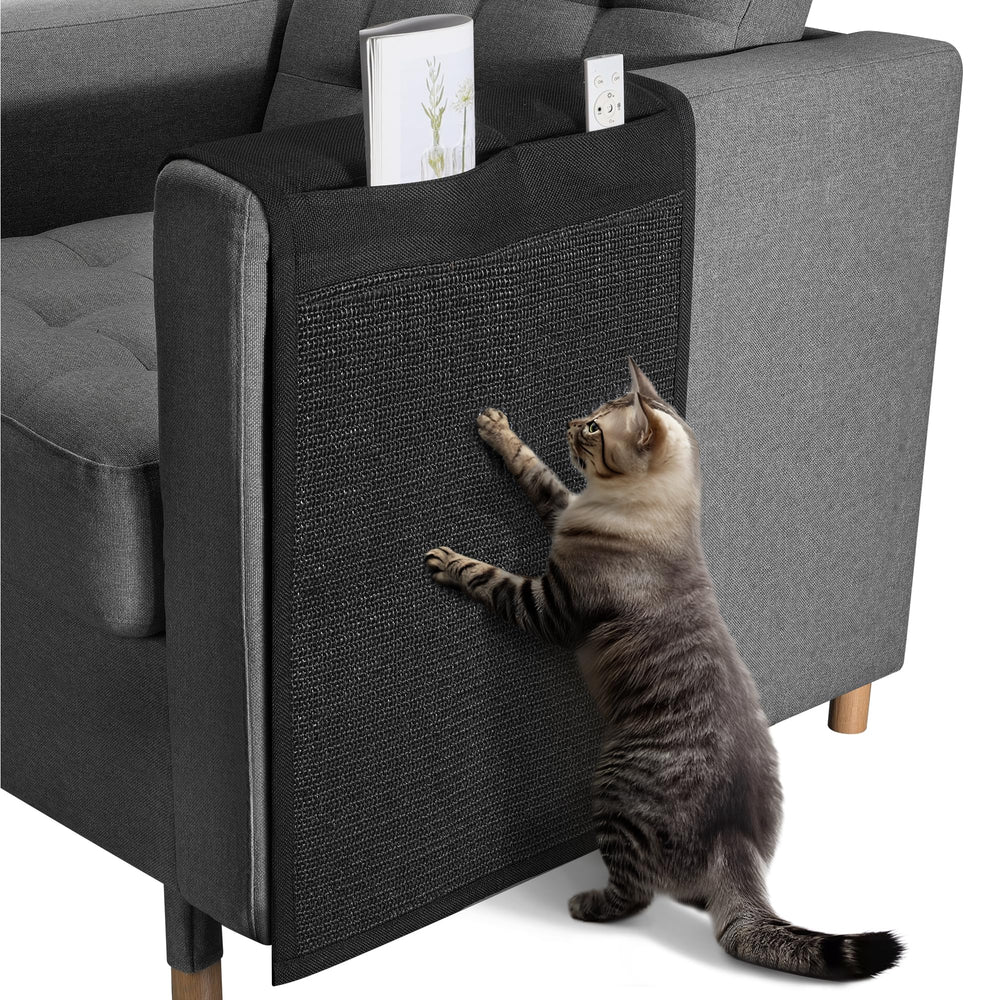 Navaris cat scratch sofa protector-durable-sisal surface guards furniture while satisfying scratching needs