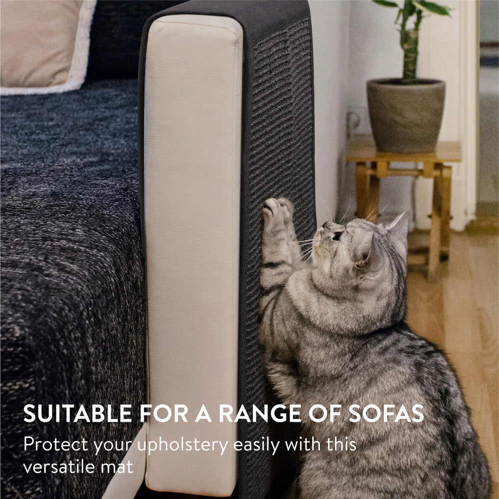 Navaris cat scratch sofa protector packaging shows easy setup for instant protection
