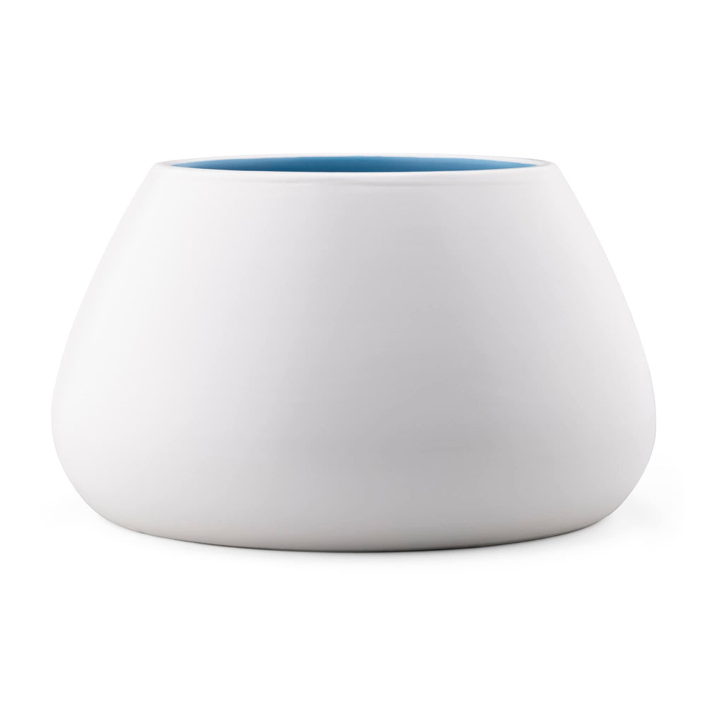 Navaris ceramic dog bowl in-use with long-eared breed during feeding