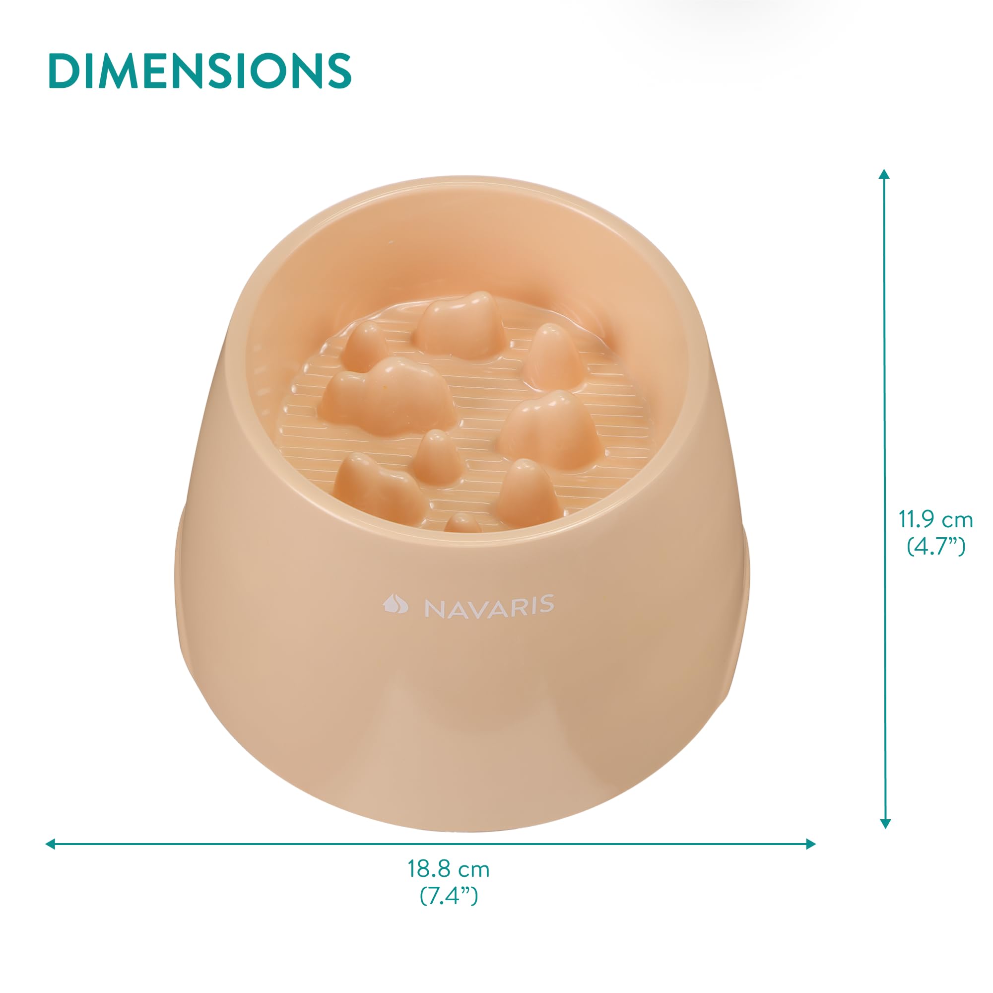 Navaris peach-colored raised bowl with compact dimensions fits various spaces.