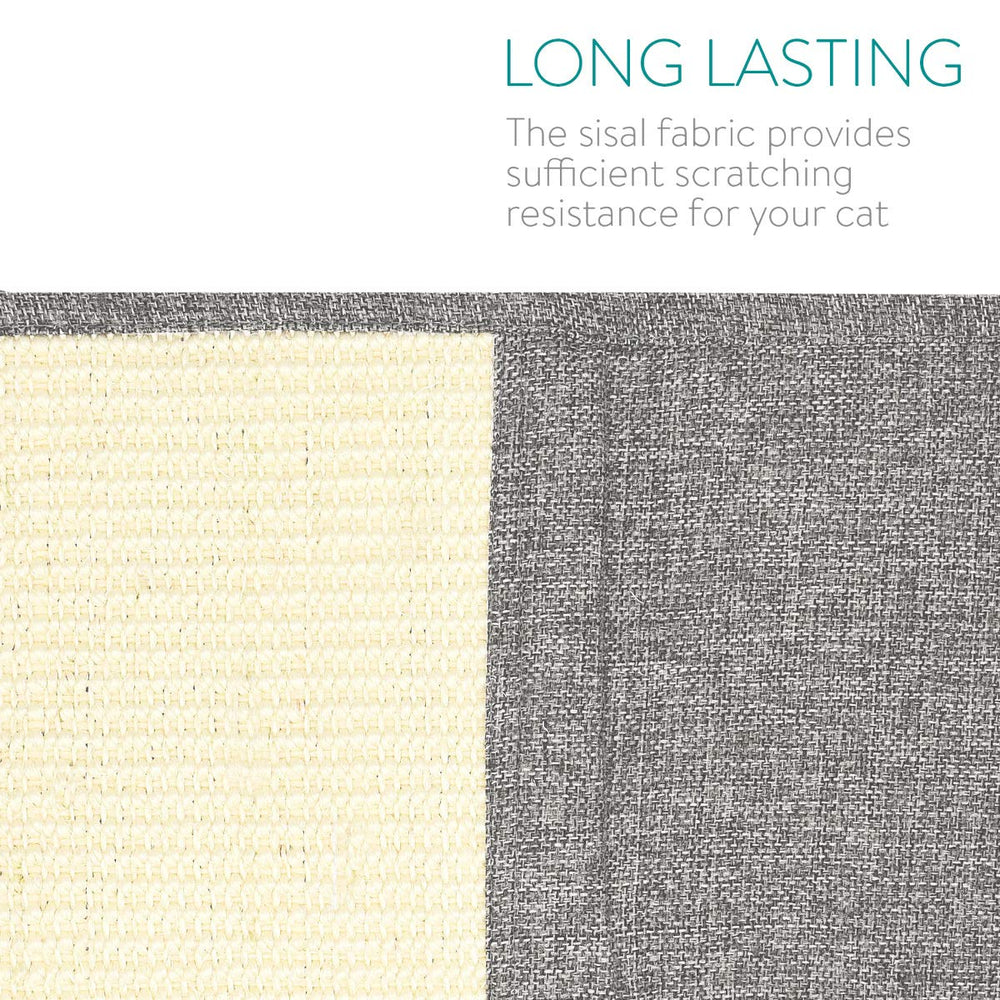 Navaris light gray scratch mat on sofa armrest