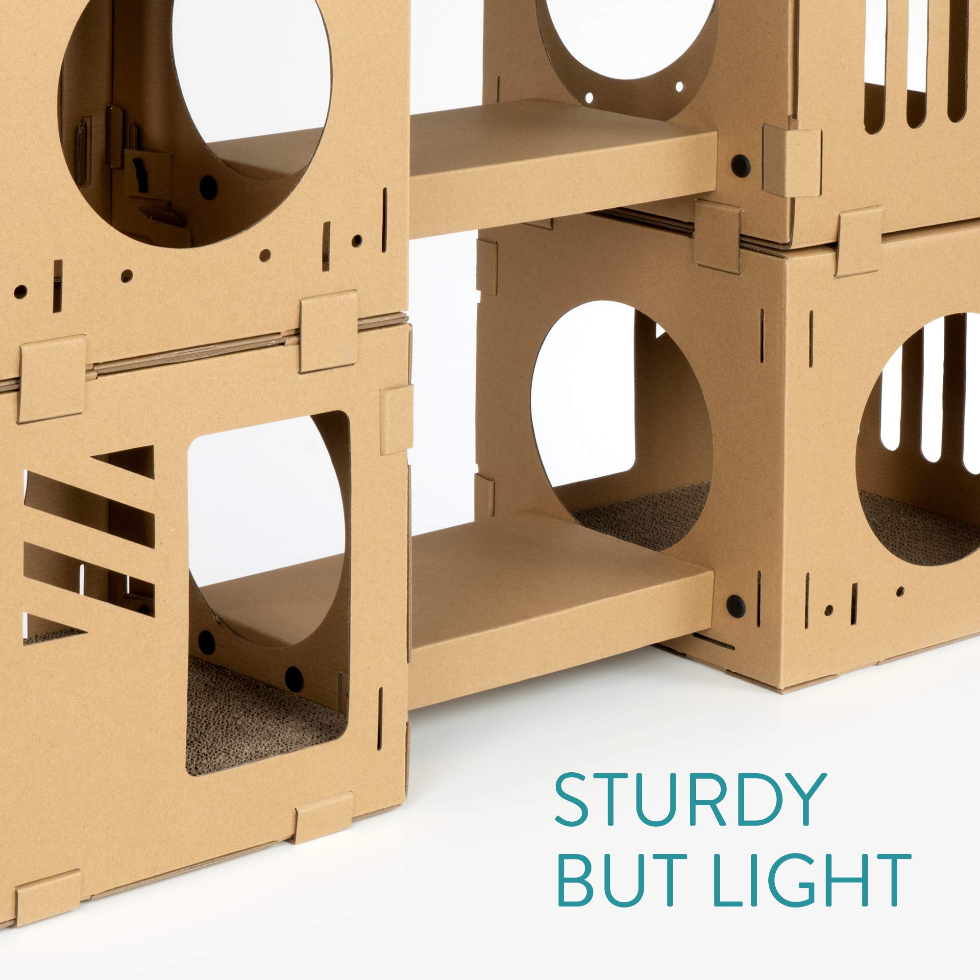 Navaris modular cat house scratcher board provides a dedicated claw surface