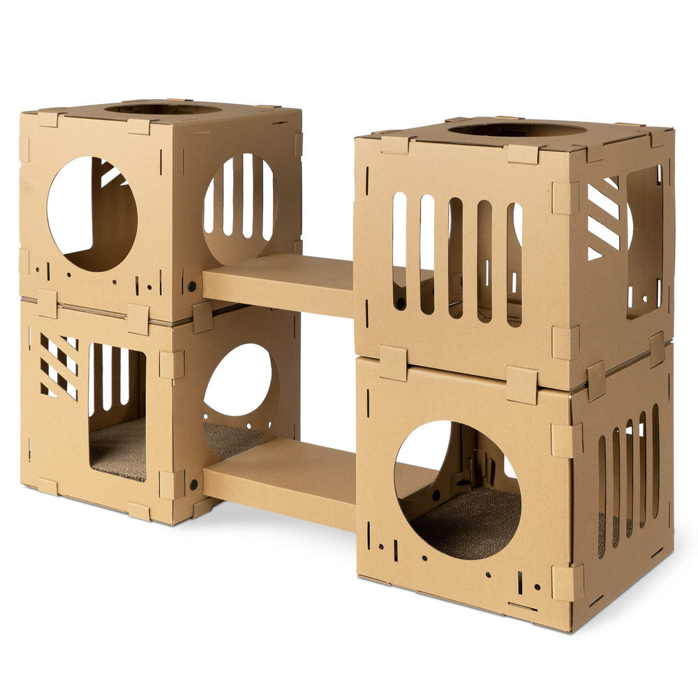 Navaris modular cat house tower offers vertical climbing space for small cats