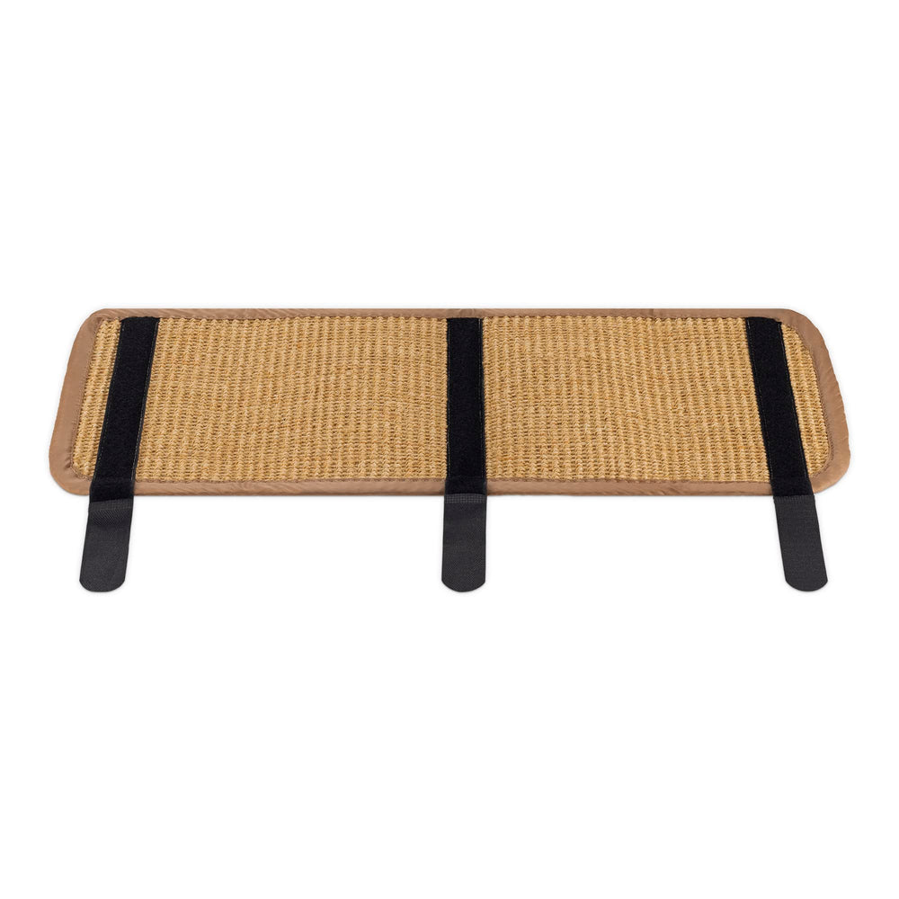 Navaris natural sisal material closeup emphasizes durable scratching texture.