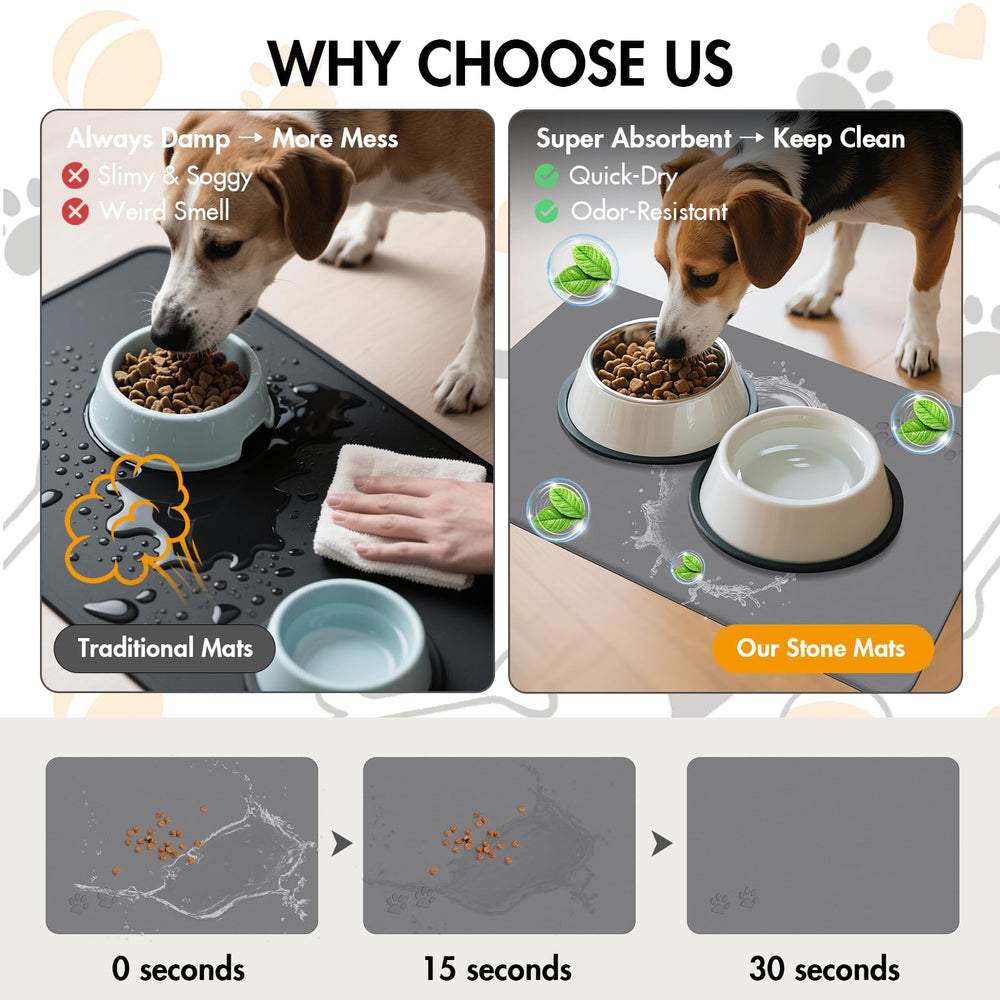 NAVKONY pet mat non-slip texture stabilizes bowls during meals