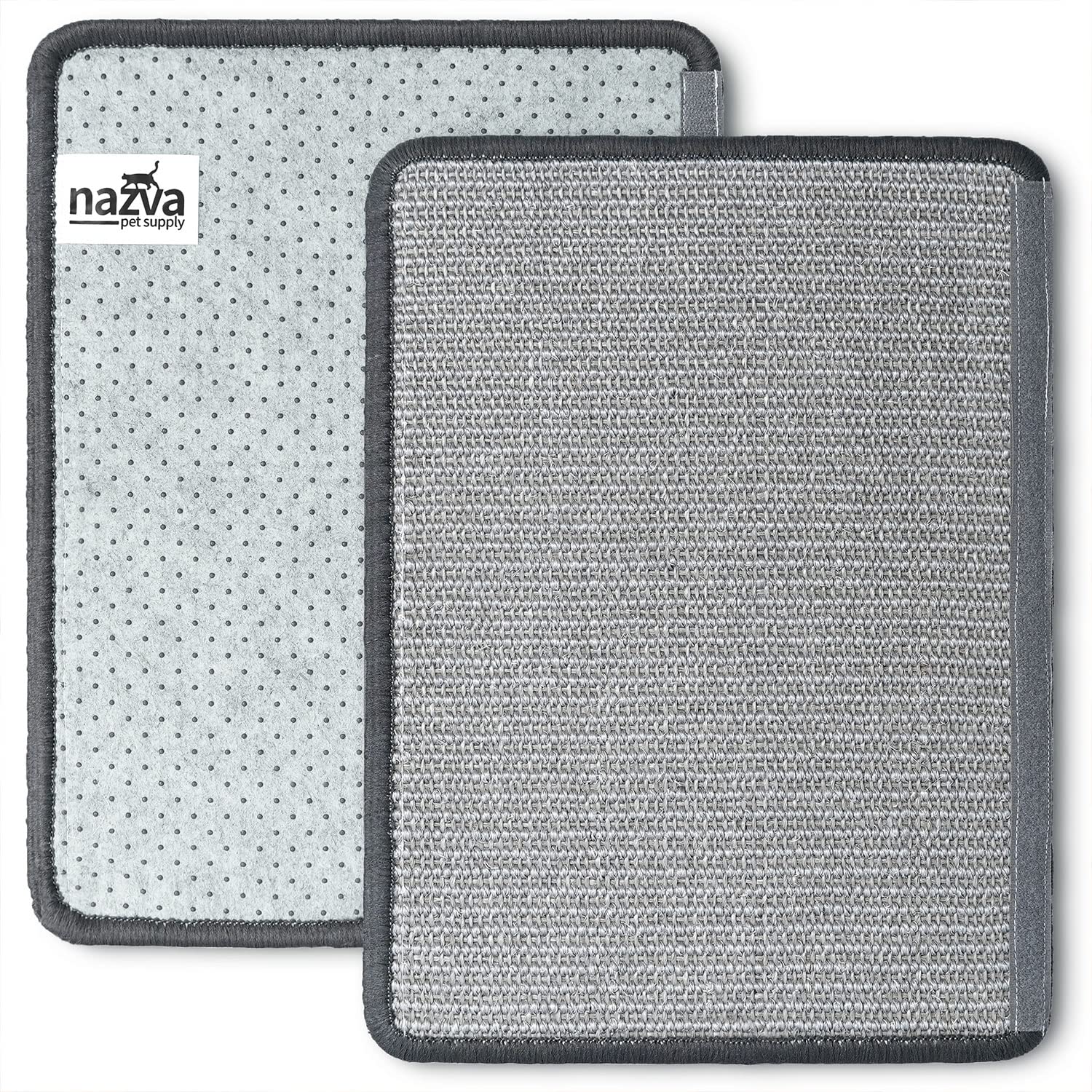 NAZVA Cat Scratcher Mat 16x12 front view shows durable natural sisal ideal for aggressive scratchers