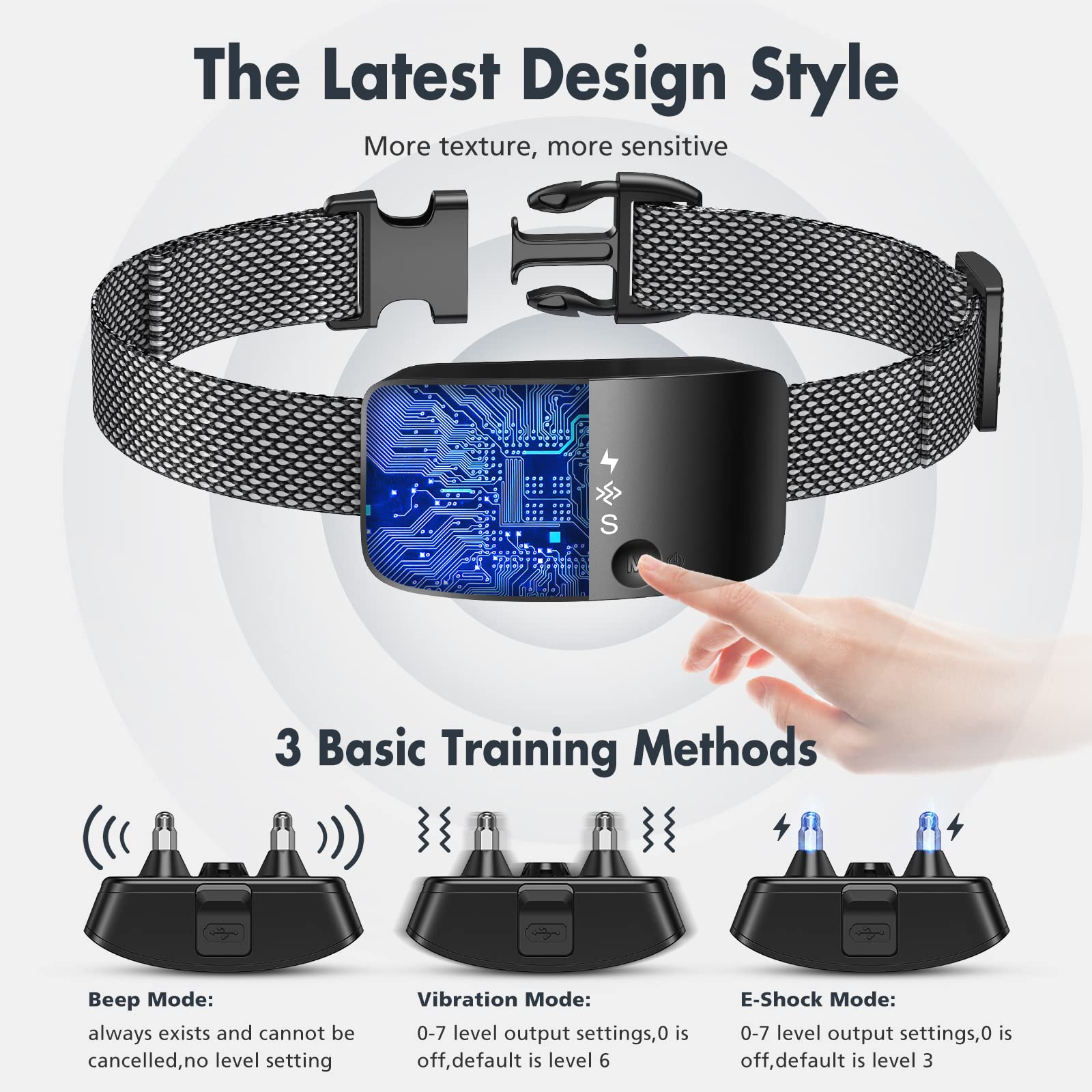 NBJU bark collar side view highlighting compact design for everyday wear.