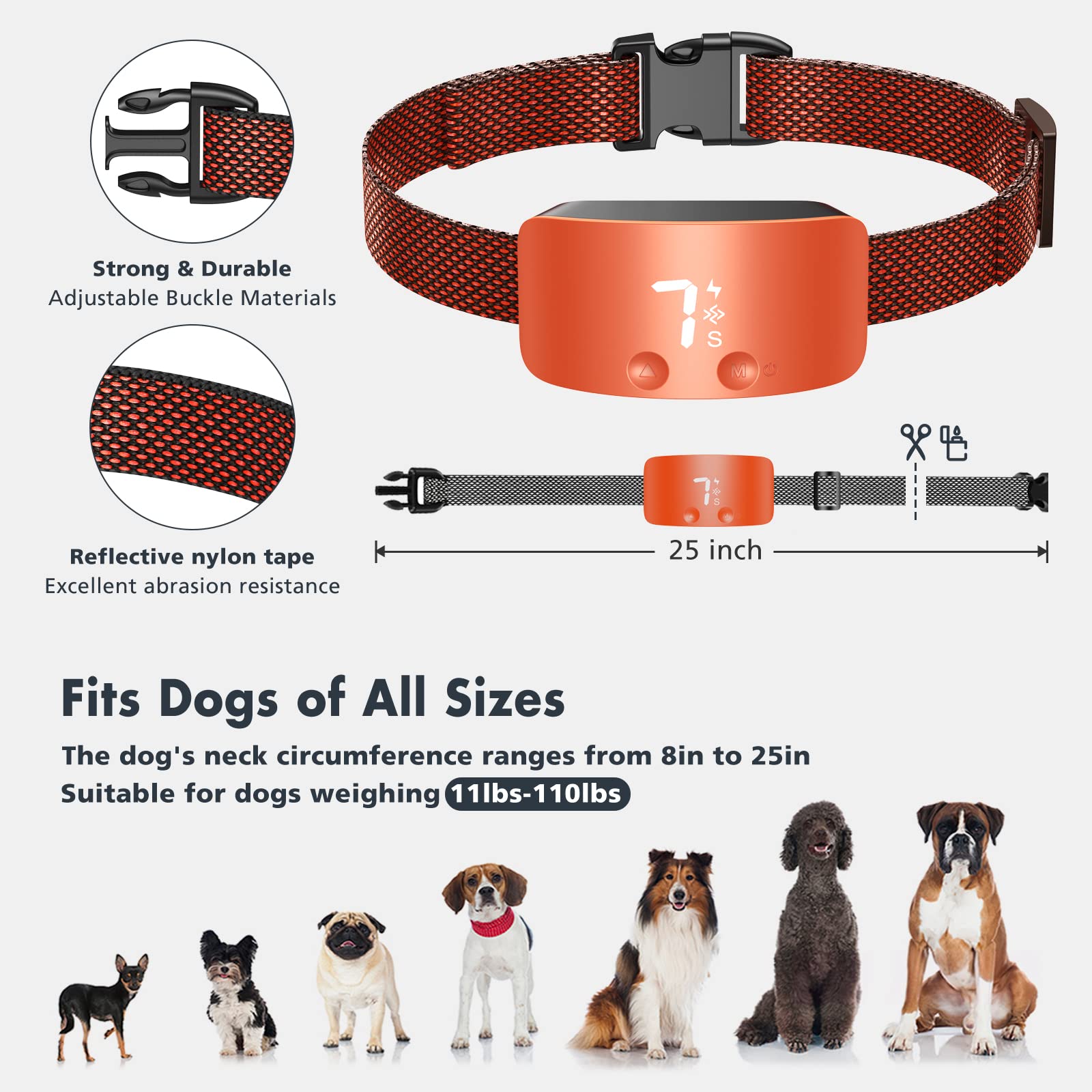 NBJU bark collar smart sensor detection for accurate barking cues.