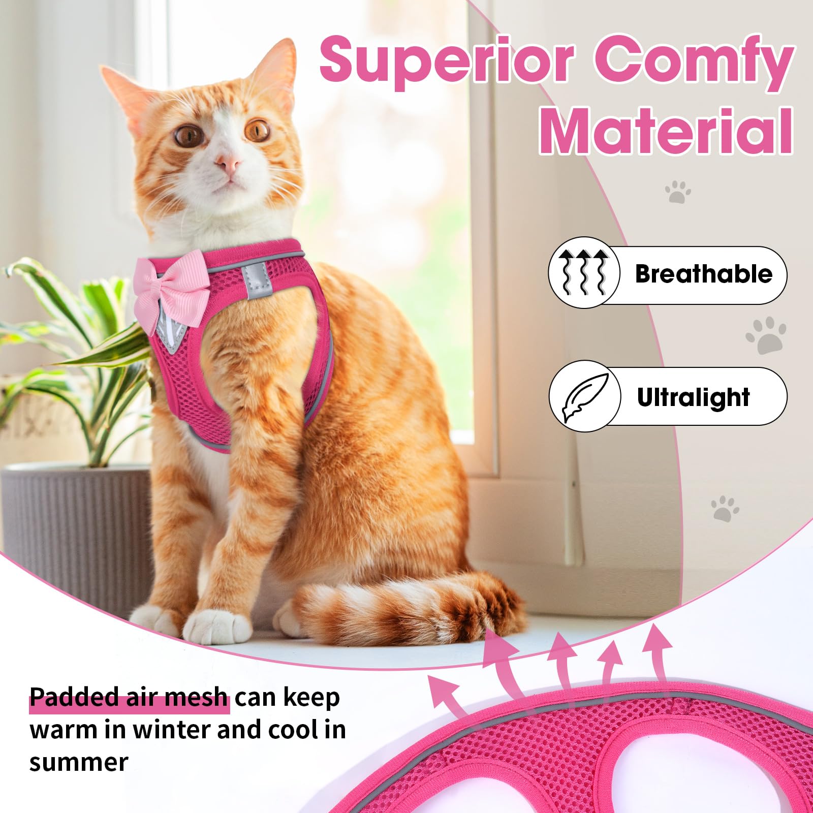 NCMAMA reflective strip on harness assists visibility during low-light walks