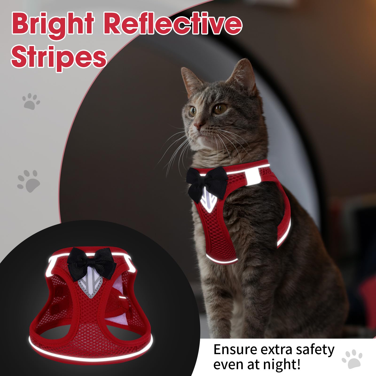 NCMAMA breathable mesh cat-harness keeps cats comfortable in any season.