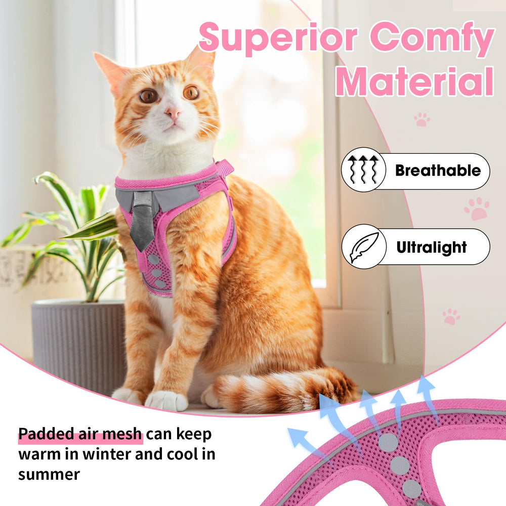 NCMAMA cat leash set pink adjustable buckle for easy handling.