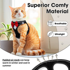 NCMAMA cat vest harness reflective strip night walk for added visibility.