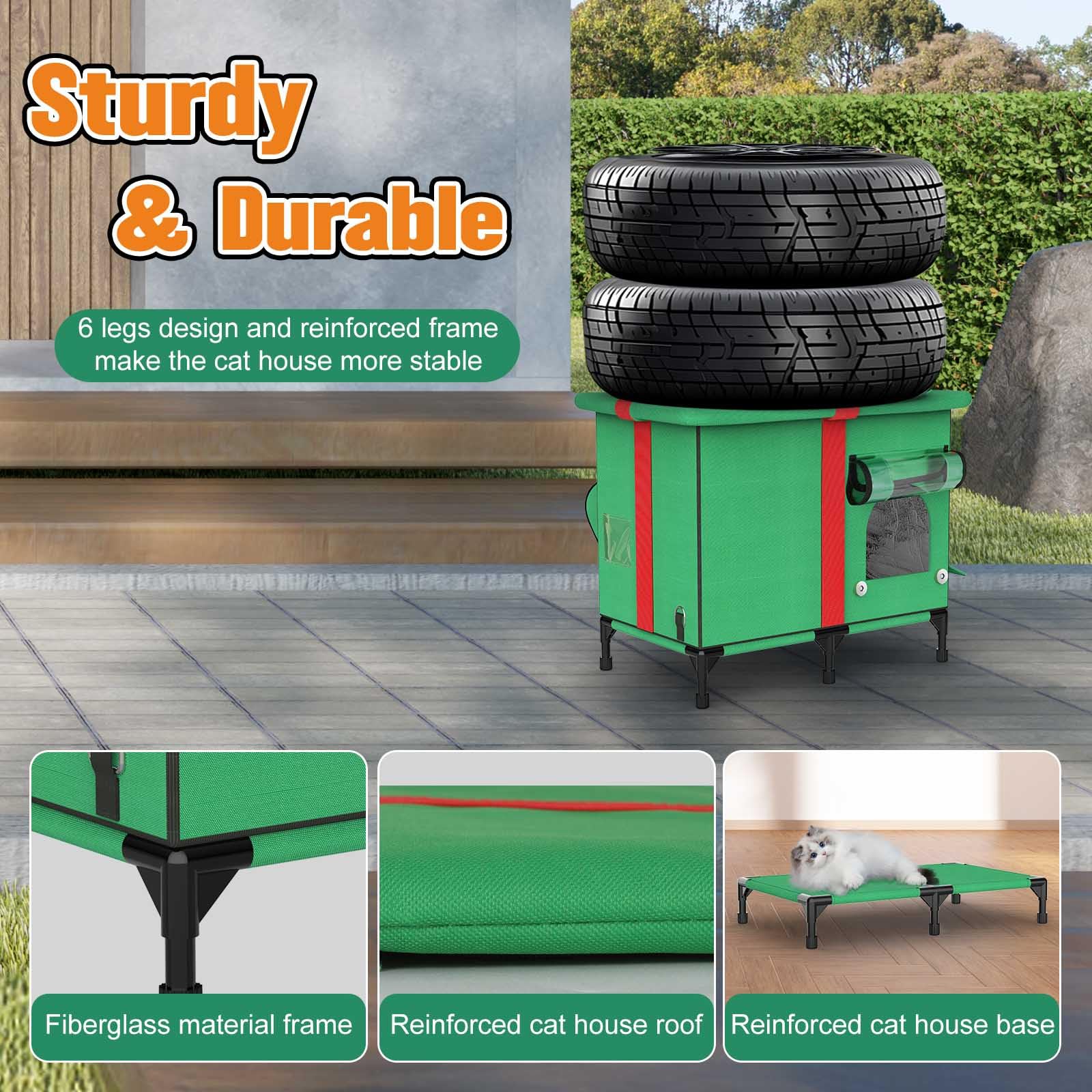 NEAIYDA outdoor cat house cooling pad offers cooling comfort in heat.