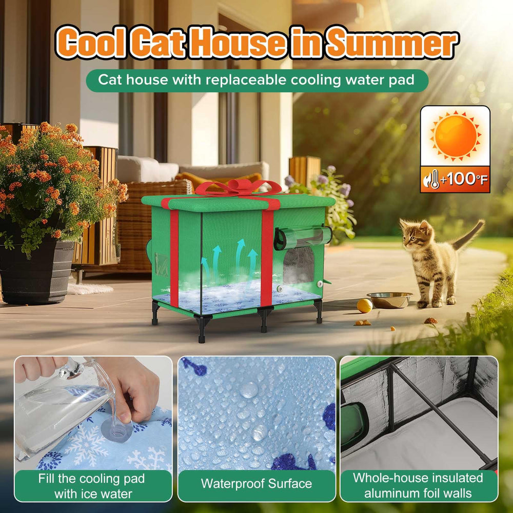 NEAIYDA outdoor cat house waterproof shell withstands rain and splash.