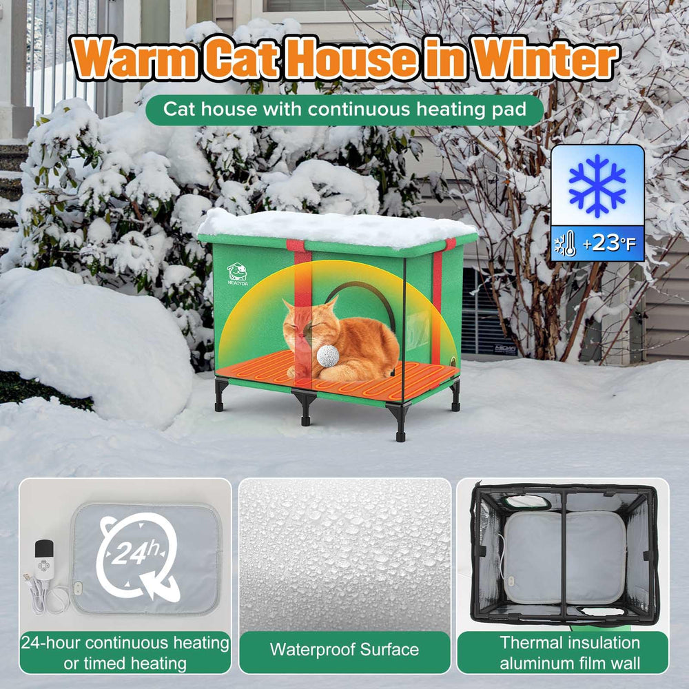 NEAIYDA outdoor heated cat house insulation wall keeps warmth efficient.