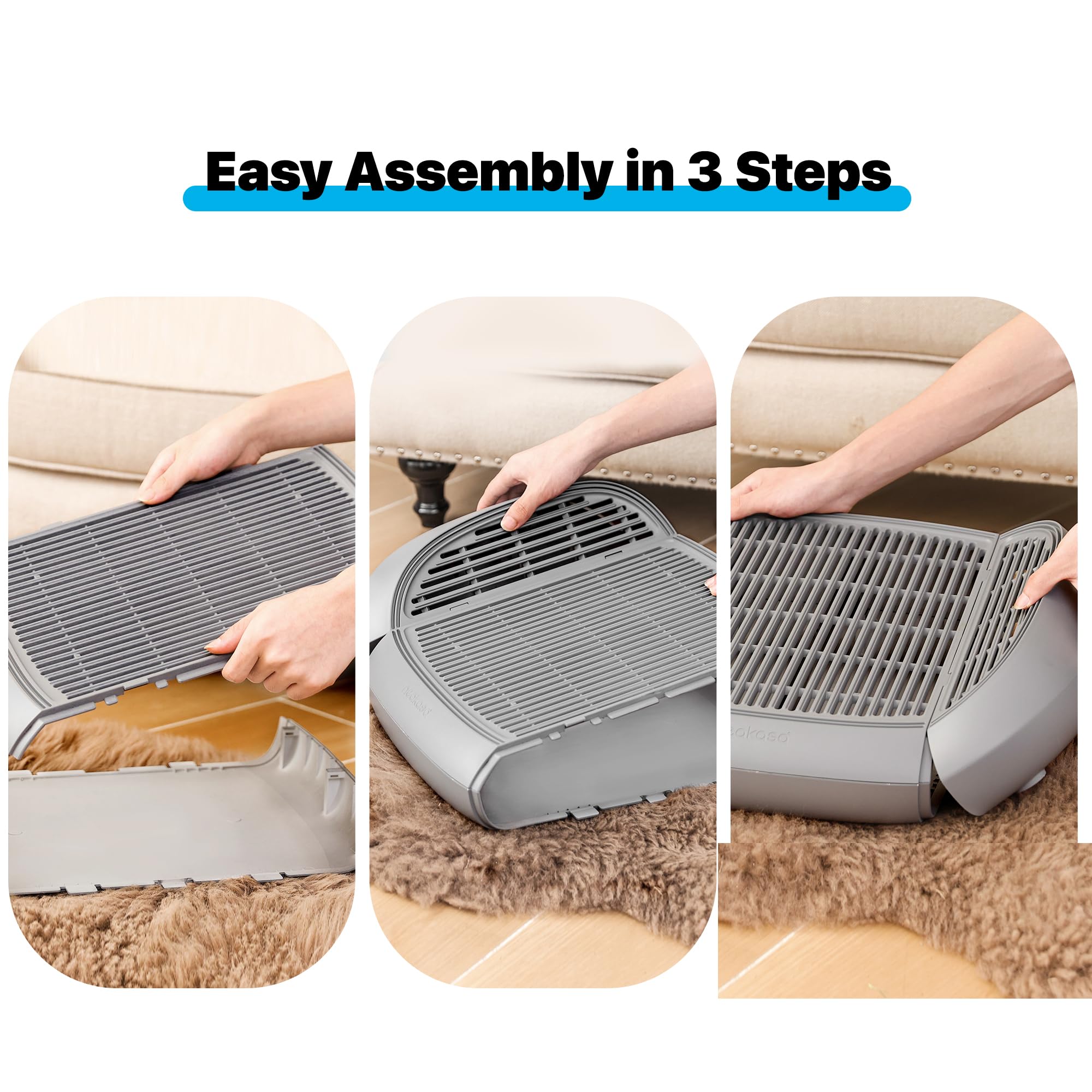 Neakasa Cat Pedal Step Stool spout enables easy litter emptying.