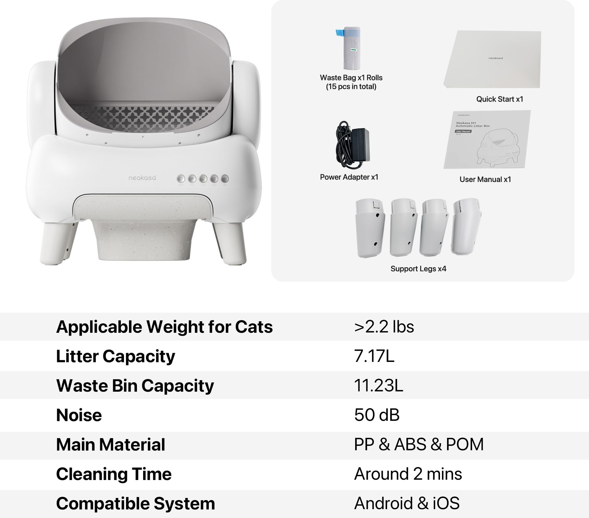 Neakasa M1 Lite includes one roll waste bag for quick tidyups.