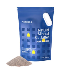 Neakasa mineral cat litter 8kg bag packaging highlights long-lasting odor control.