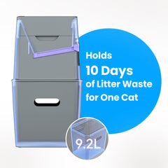 Neakasa PooGuard wide-opening view highlights an 80% larger opening for clump disposal.