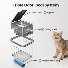 Neakasa PooGuard odor-control system keeps odors contained inside the bin.