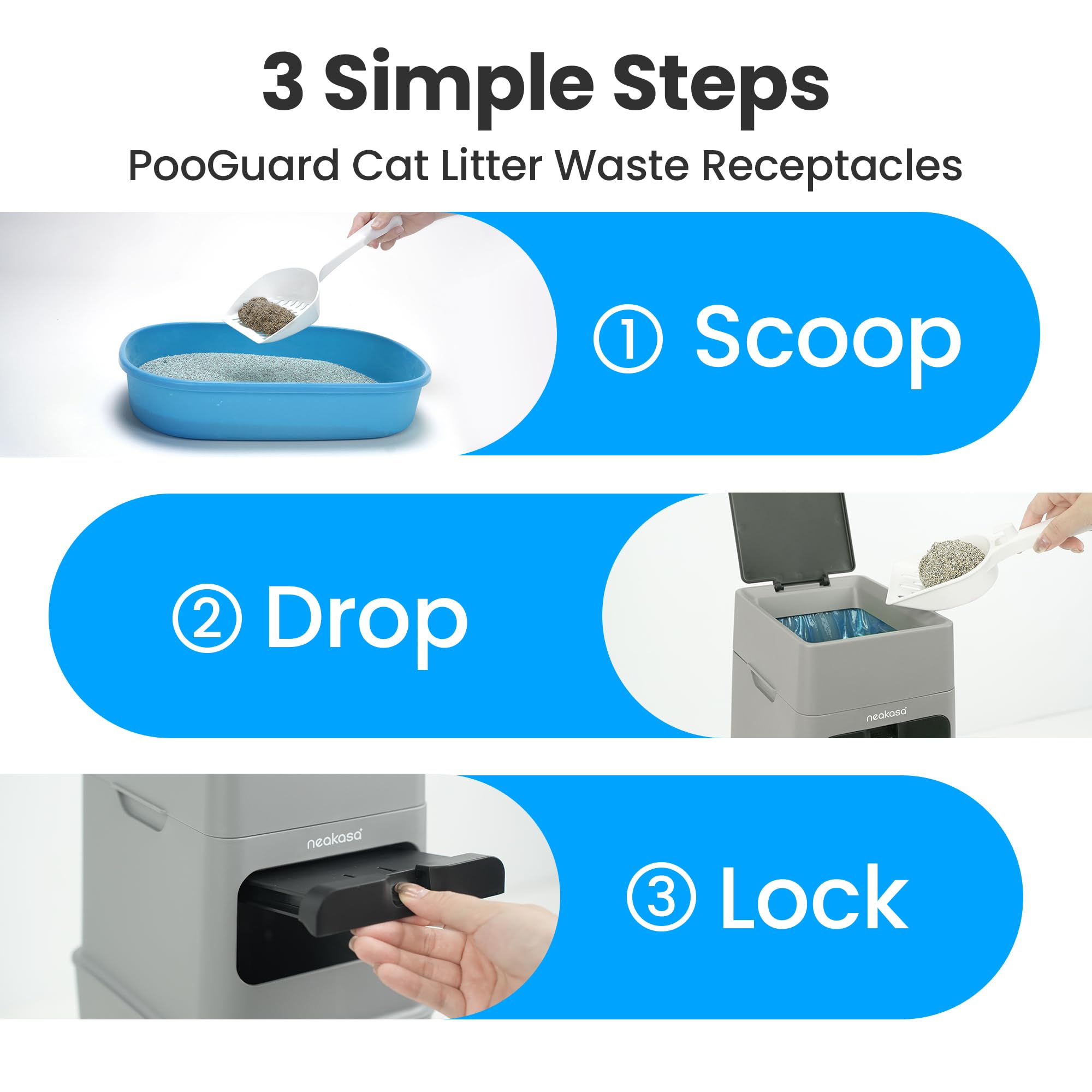 Neakasa PooGuard refill roll with 16 bags supports months of odor-locking use.