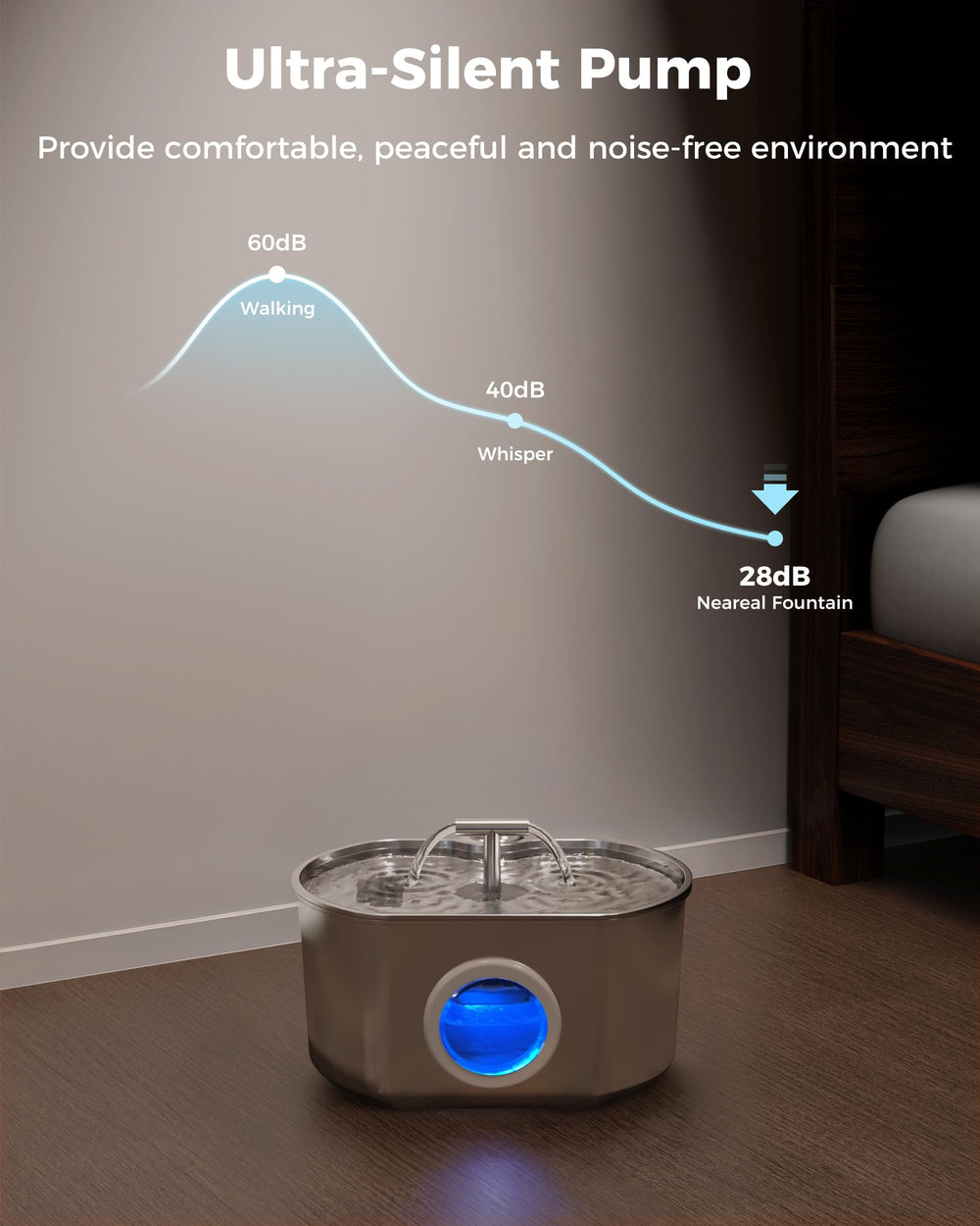 Neareal quadruple filtration removes odors and debris for fresh-tasting water.