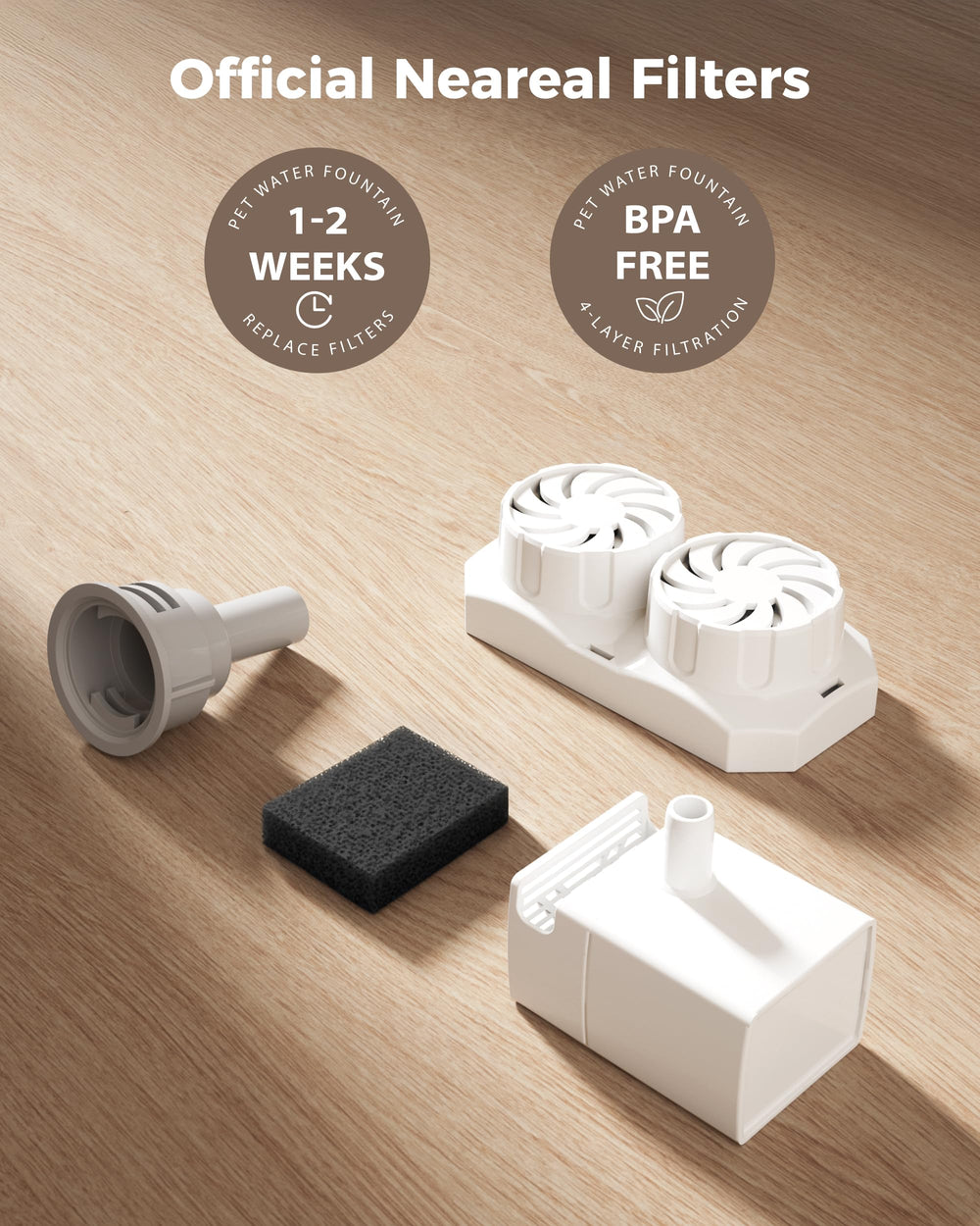 Neareal multi-pet home use with shared fountain scenario.