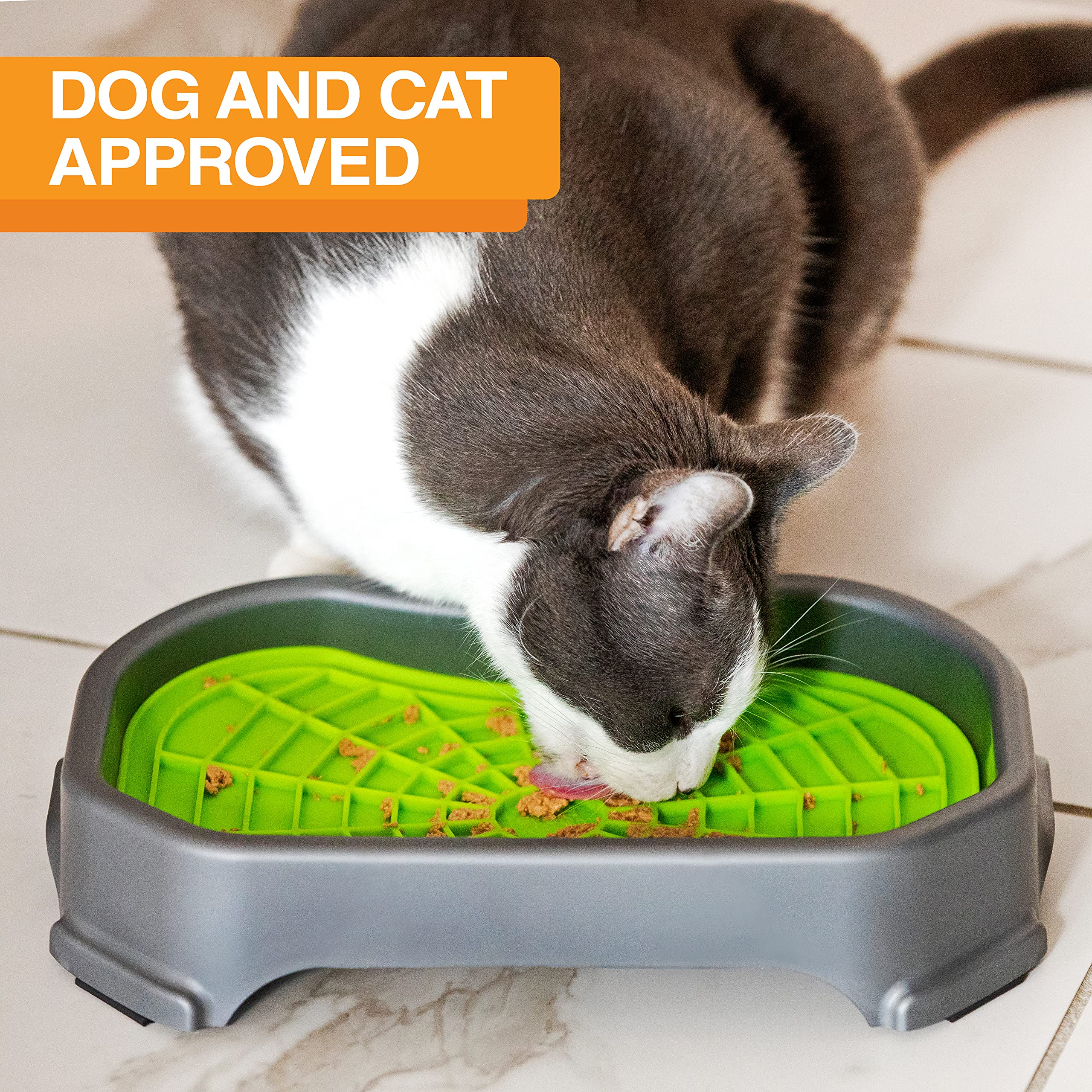 Close-up of Neat-LIK licking pad shows soothing licking action.