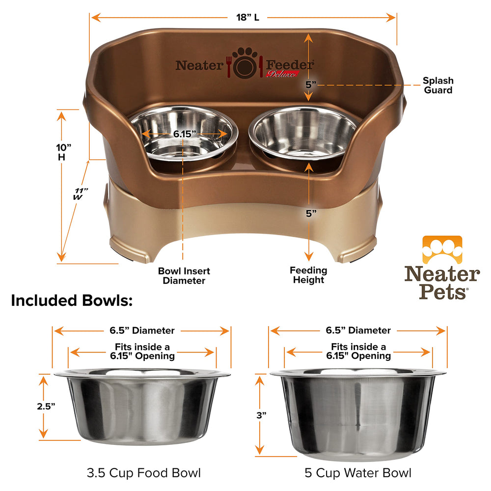 Neater Feeder Deluxe 3.5-cup food bowl with easy pour and secure fit