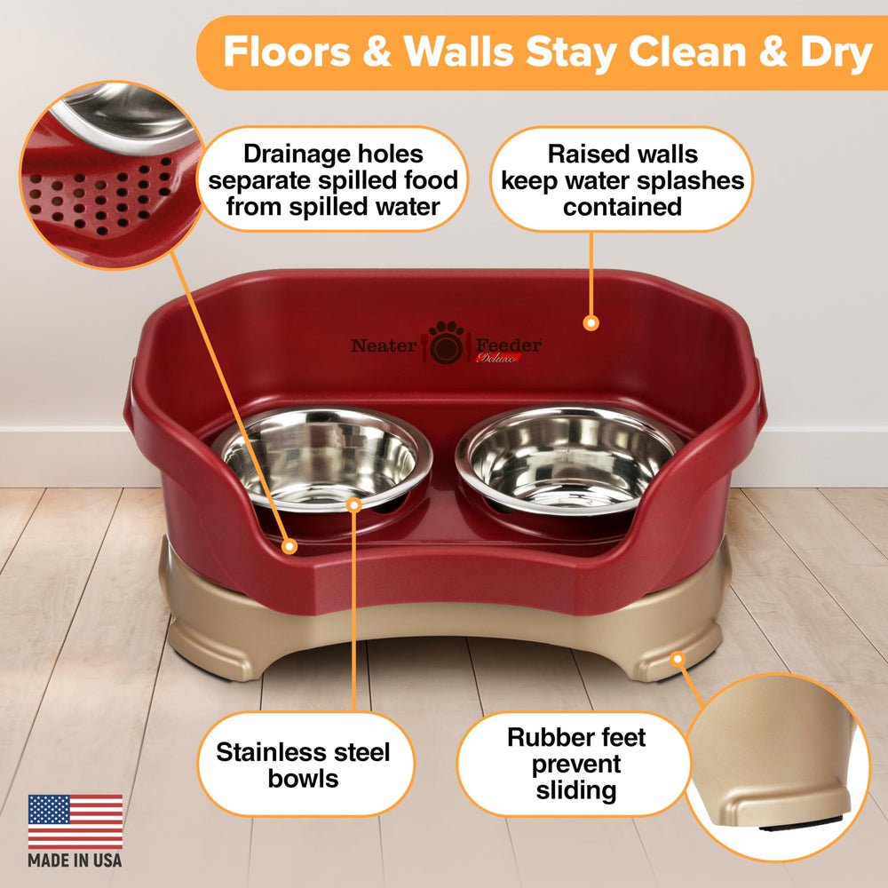 Neater Feeder Deluxe mess-proof design keeps feeding area tidy