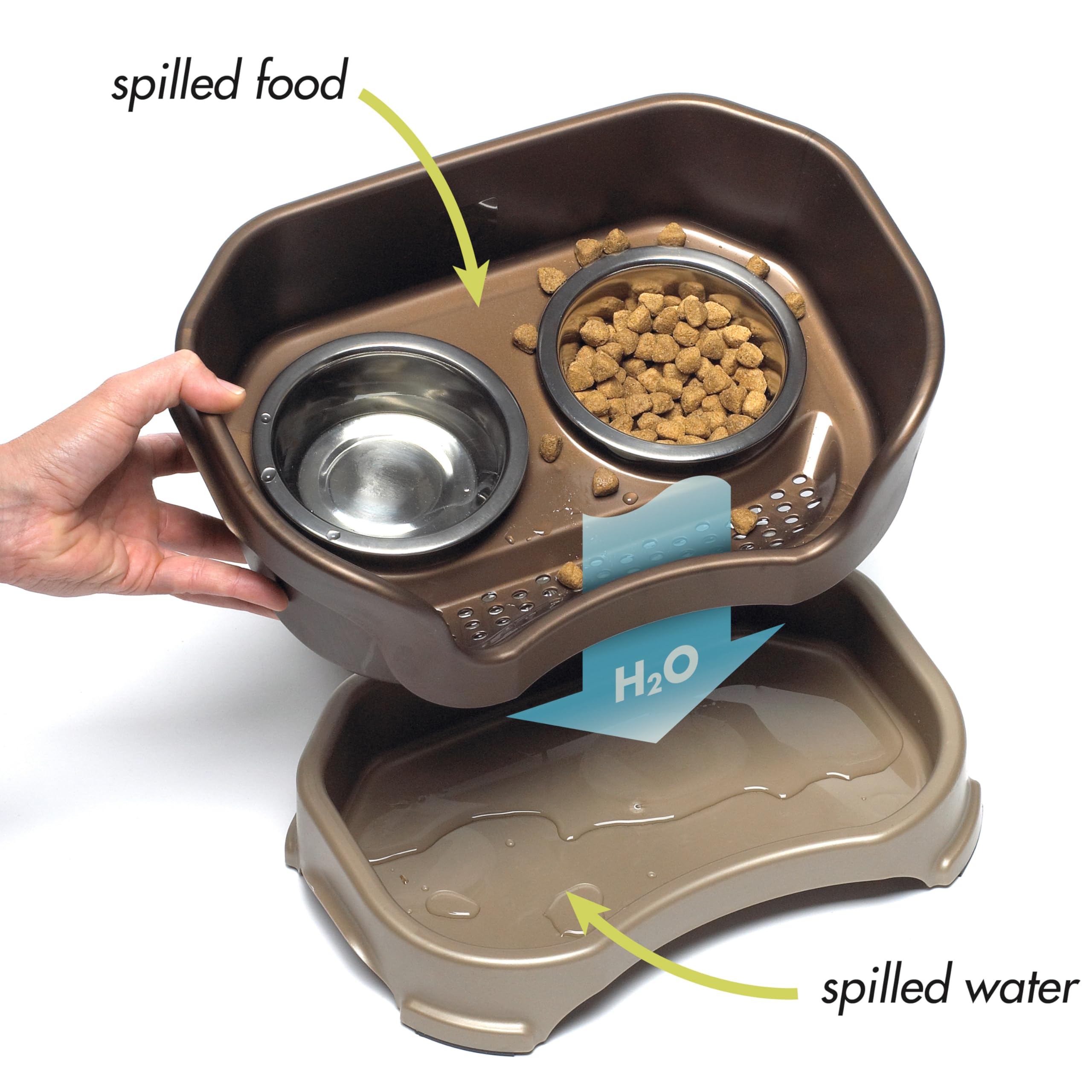 Neater Feeder Deluxe raised bowls for medium dogs supporting comfortable feeding posture
