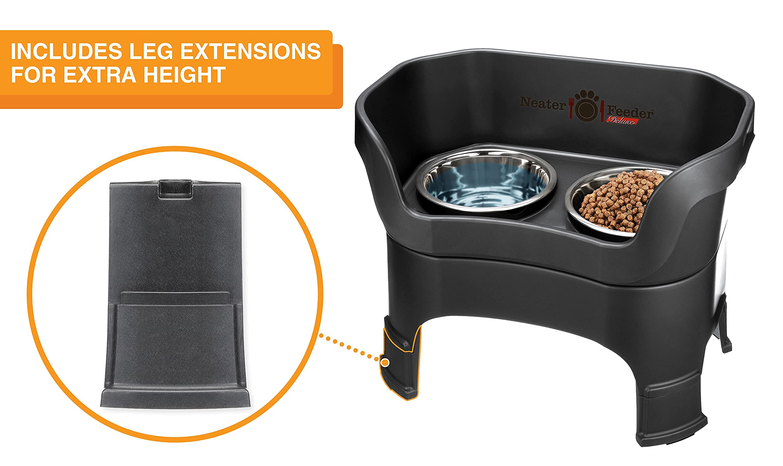 Neater Feeder Deluxe stainless steel bowls are BPA-free and lead-free for safety.