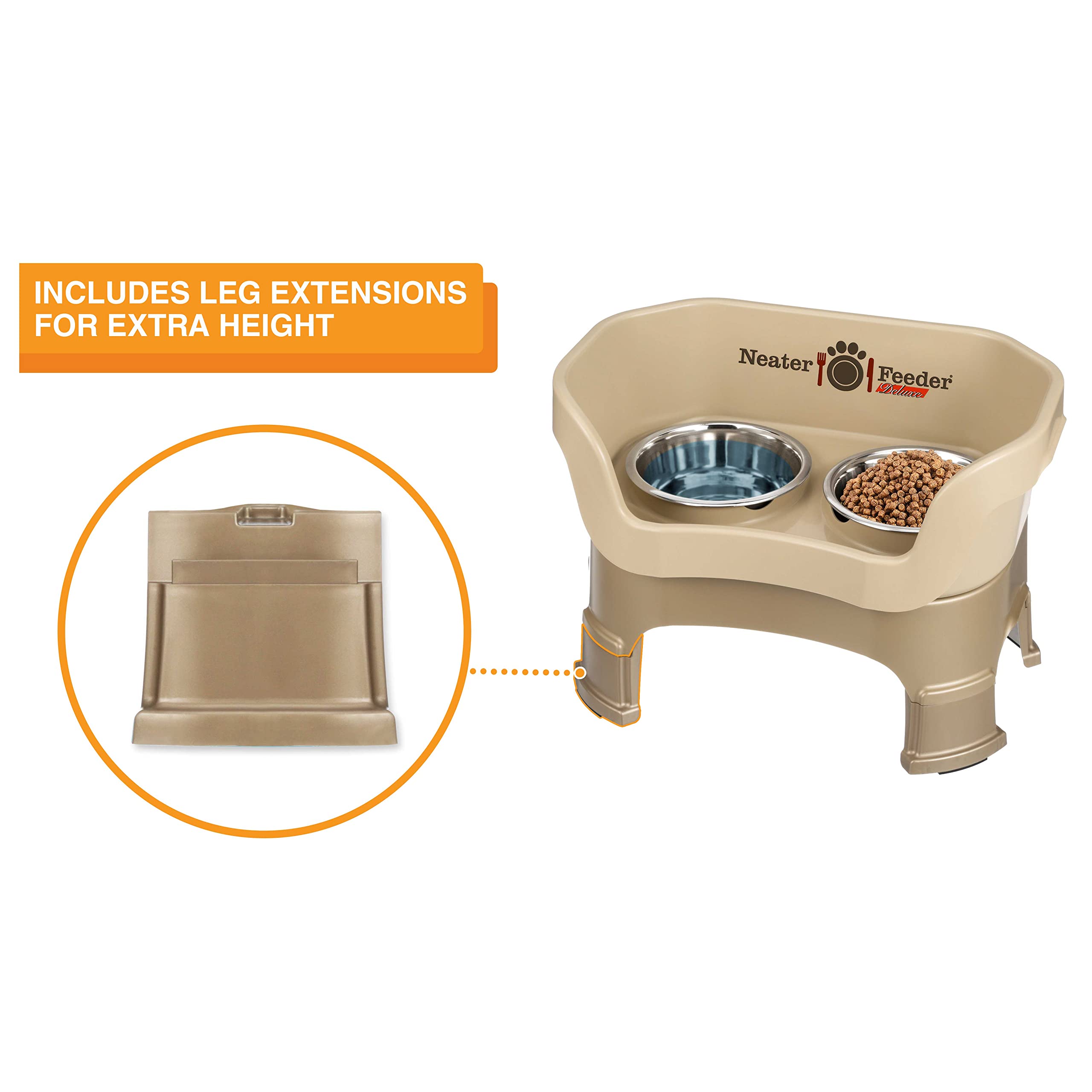 Neater Feeder Deluxe water bowl demonstrates ample 5-cup capacity for longer hydration.