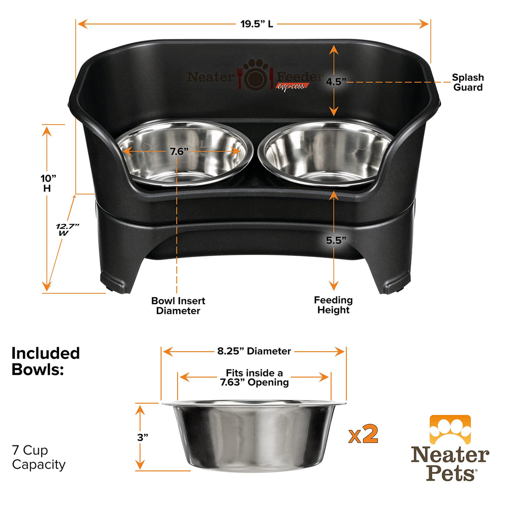 Neater Feeder Express two 7-cup bowls provide ample portions.