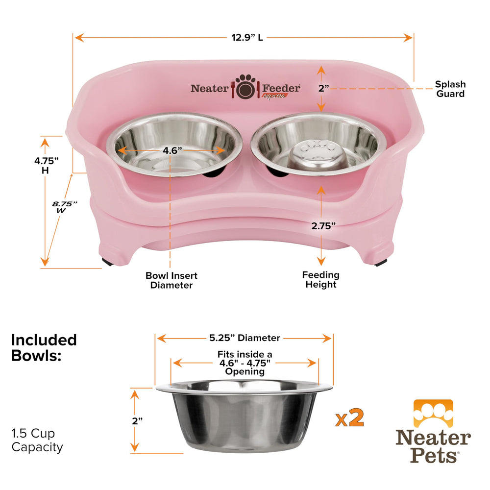 Neater Feeder Express BPA-free and lead-free stainless bowls